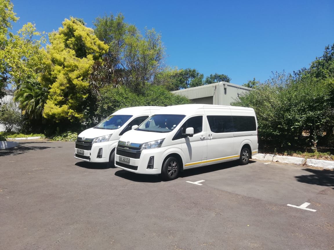 Two Toyota Quantum shuttles from the Stellenbosch Shuttles fleet