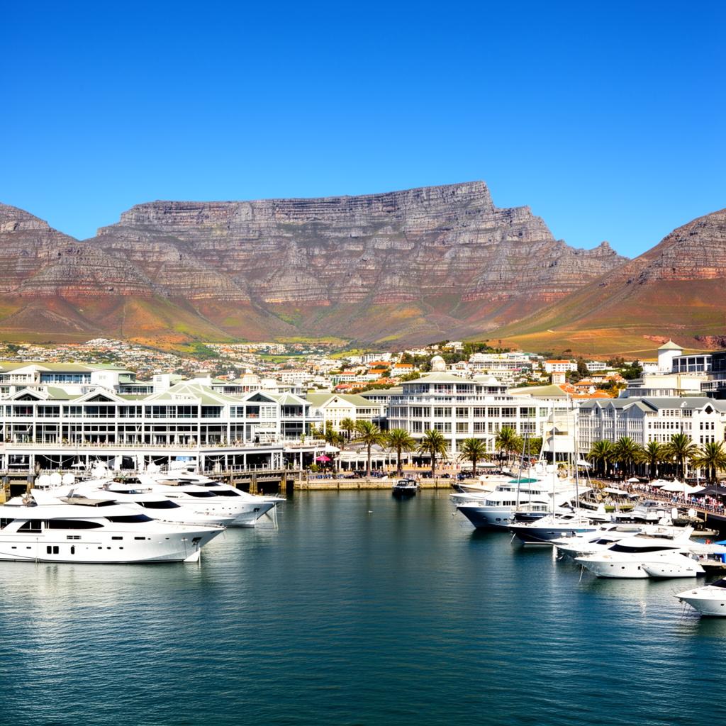 V&A Waterfront Cape Town with Table Mountain in the background